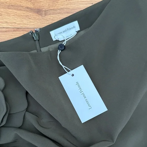 Revolve Zora Olive Green Skort with Floral Accent - Picture 4 of 6